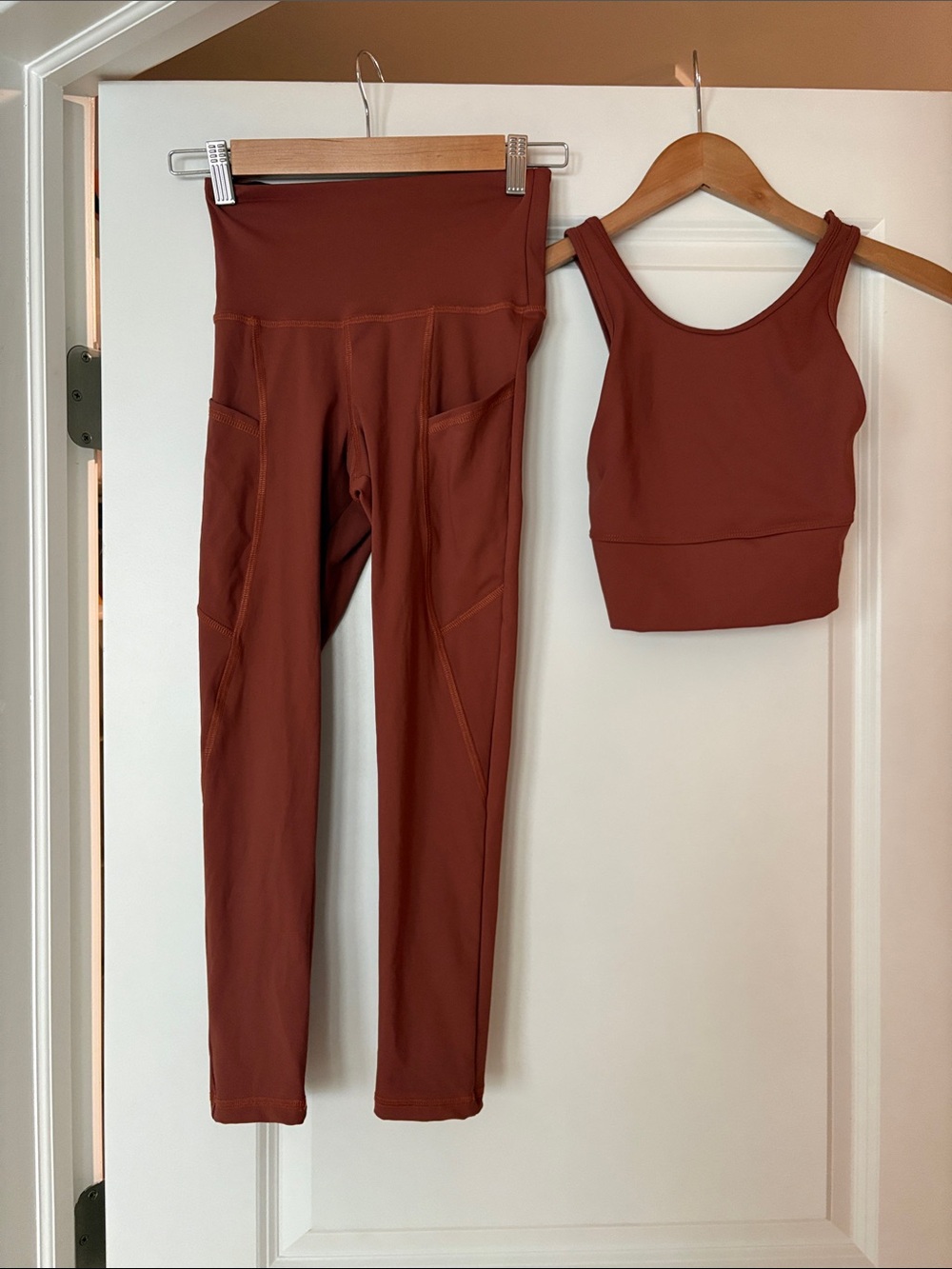 High-Waist STRUT-THIS Rust Leggings with Matching Crop Tank